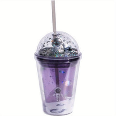 Space Cup 13oz Insulated Plastic with Lids Straws Hot Cold Drinks