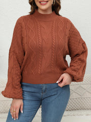 Women's Casual Sweater Argyle Lantern Sleeve Pullover