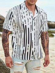Hawaii Tropical Leaf Graphic Print Men's Casual Top Shirt