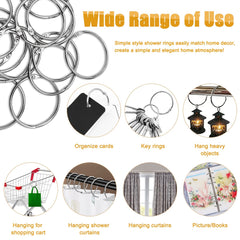 24pcs Anti Rust Metal Shower Curtain Hooks Sliding Smooth Circular