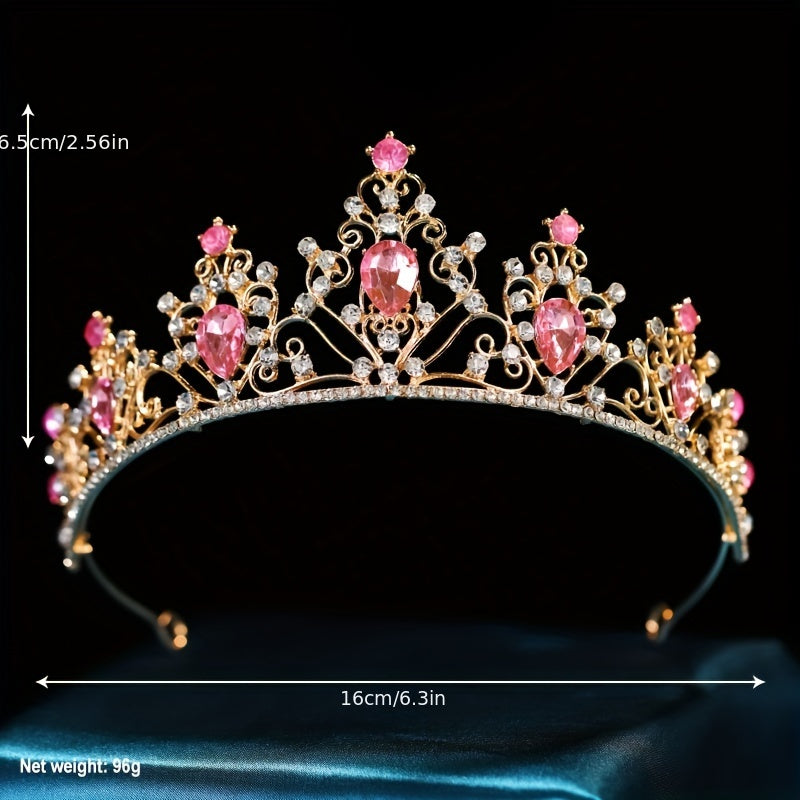 Crystal Headband Queen Princess Baroque Style Crown Head Jewelry