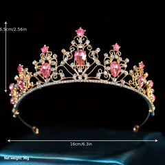 Crystal Headband Queen Princess Baroque Style Crown Head Jewelry