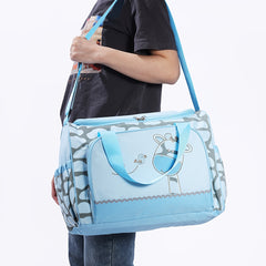 Stylish Giraffe Shoulder Bag with Animal Print Compartment