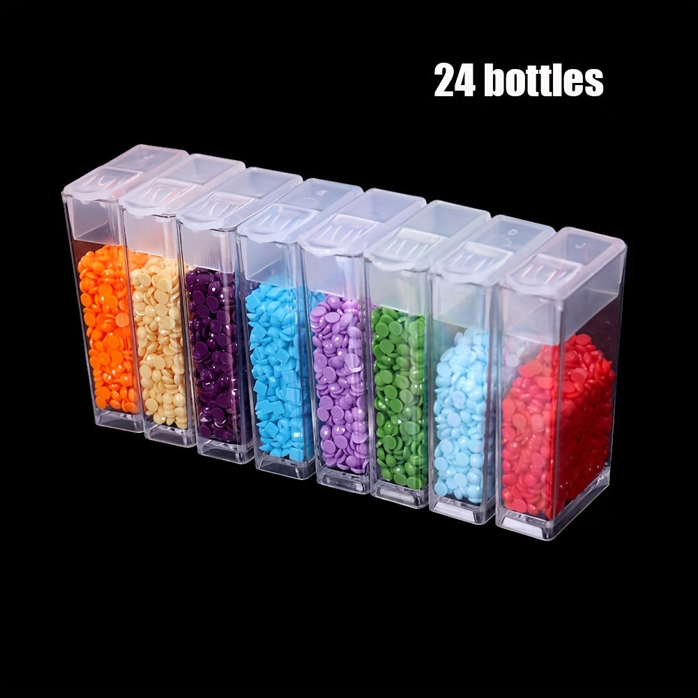 48pcs Diamond Painting Beads Storage Bottle Clear Plastic Container Organizer