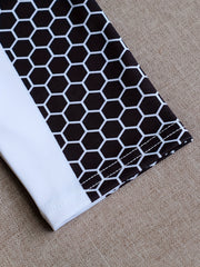 Honeycomb Print Yoga Leggings Ruched Butt Lift High Waist Pants
