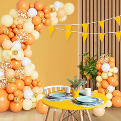 138pcs Orange Yellow Balloon Garland Arch Kit For Fruit Birthday