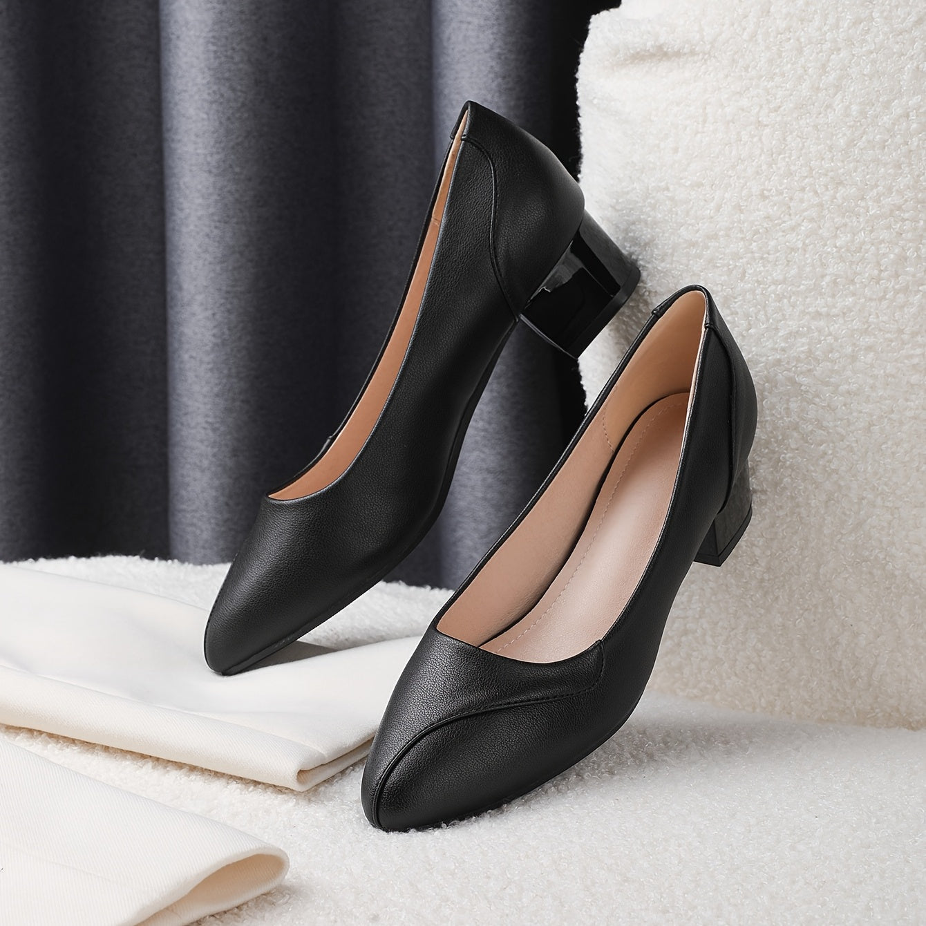 Block Heel Court Shoes Solid Pumps Women's Footwear