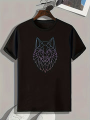 Lion Print Men's Graphic T-shirt for Summer