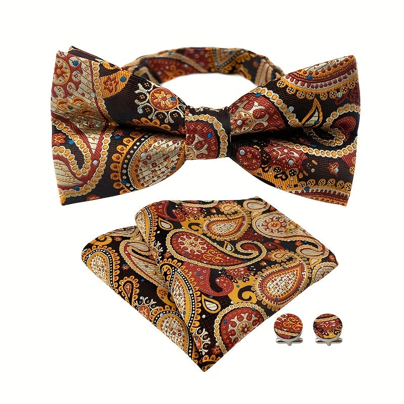 Stylish Paisley Bow Tie Set