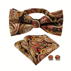 Stylish Paisley Bow Tie Set