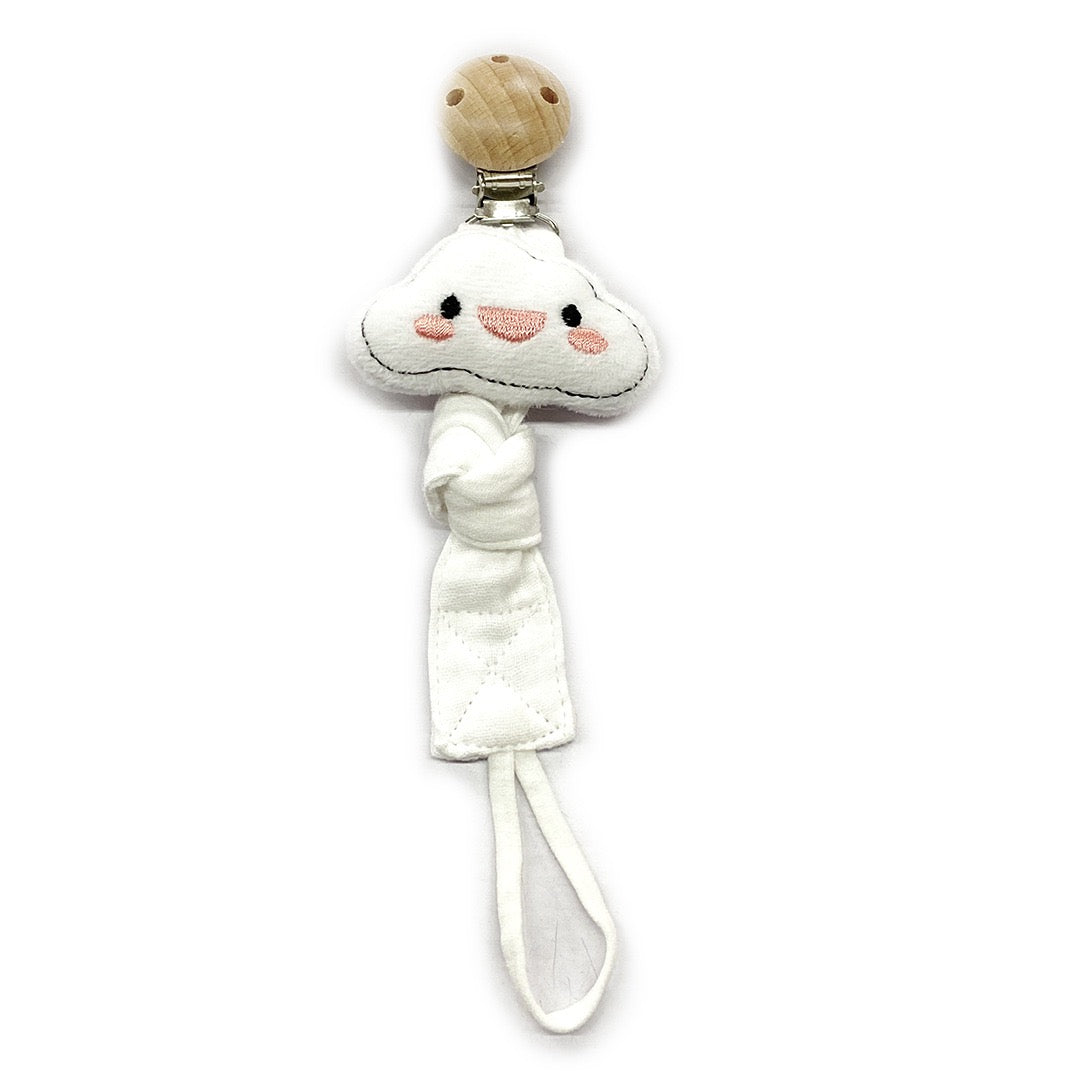 Elephant Pacifier Holder Wooden Clip Baby Teething Toy Cotton Fabric Pacifier Ho