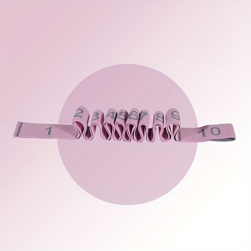 Yoga Stretching Band with 10 Hoops Elastic Resistance Band