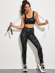 Patterned Yoga Pants for Women Stretchy Gym Leggings