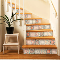 Bohemian Pattern Stair Sticker Self-adhesive Tile Wallpaper