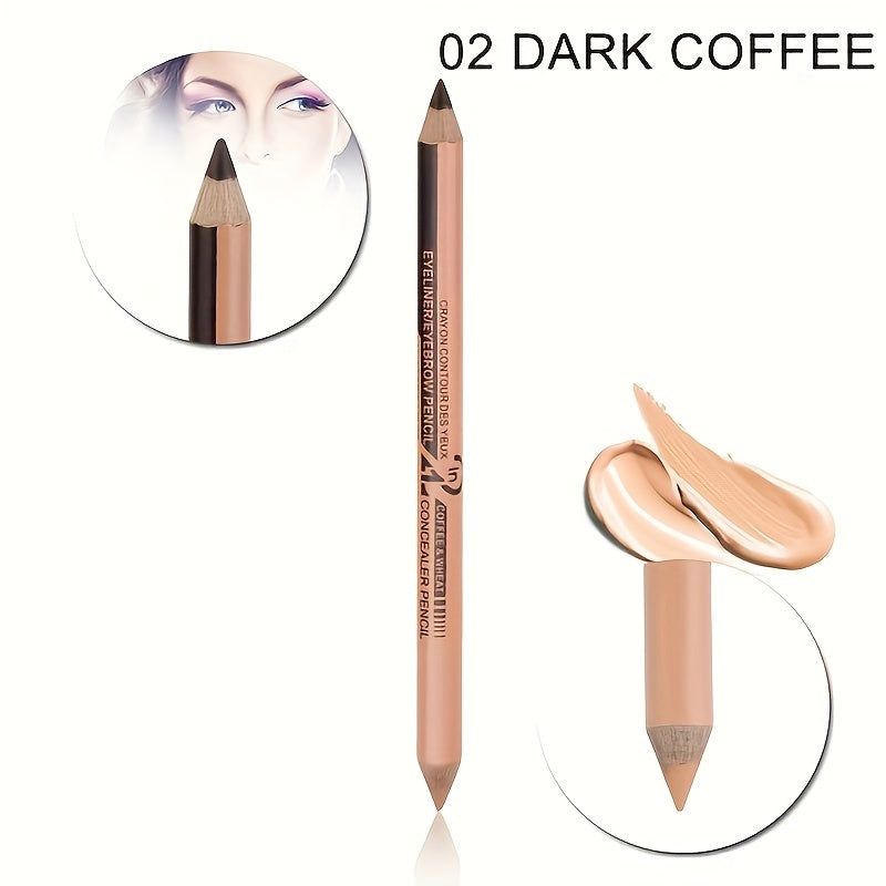 2-in-1 Eyeliner Eyebrow Pencil Concealer Stick