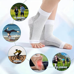 Ankle Compression Socks for Running, Cycling - Soothes Neuropathy, Plantar Fasci