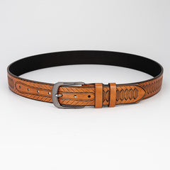 Embossed Men Casual Knitted Belt With Scrunchie