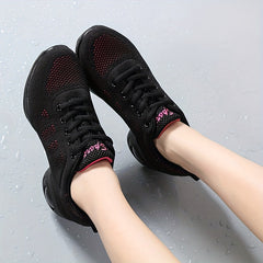 Women's Air Cushion Jazz Dance Shoes Mesh Lace Up Sneakers