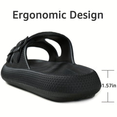 Men's Adjustable Strap Slip On Slides Casual Walking Slippers
