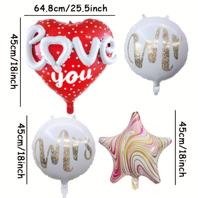 5pcs Happy Birthday Foil Balloons Set for Outdoor Party