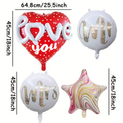 5pcs Happy Birthday Foil Balloons Set for Outdoor Party