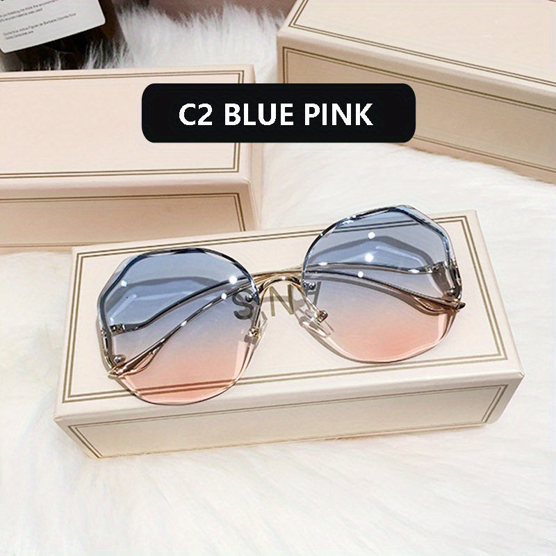 Irregular Frameless Sun Protection Glasses For Men