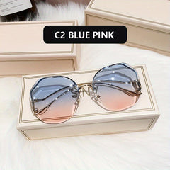 Irregular Frameless Sun Protection Glasses For Men