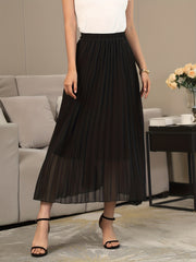 High Waist Pleated Maxi Skirt for Women