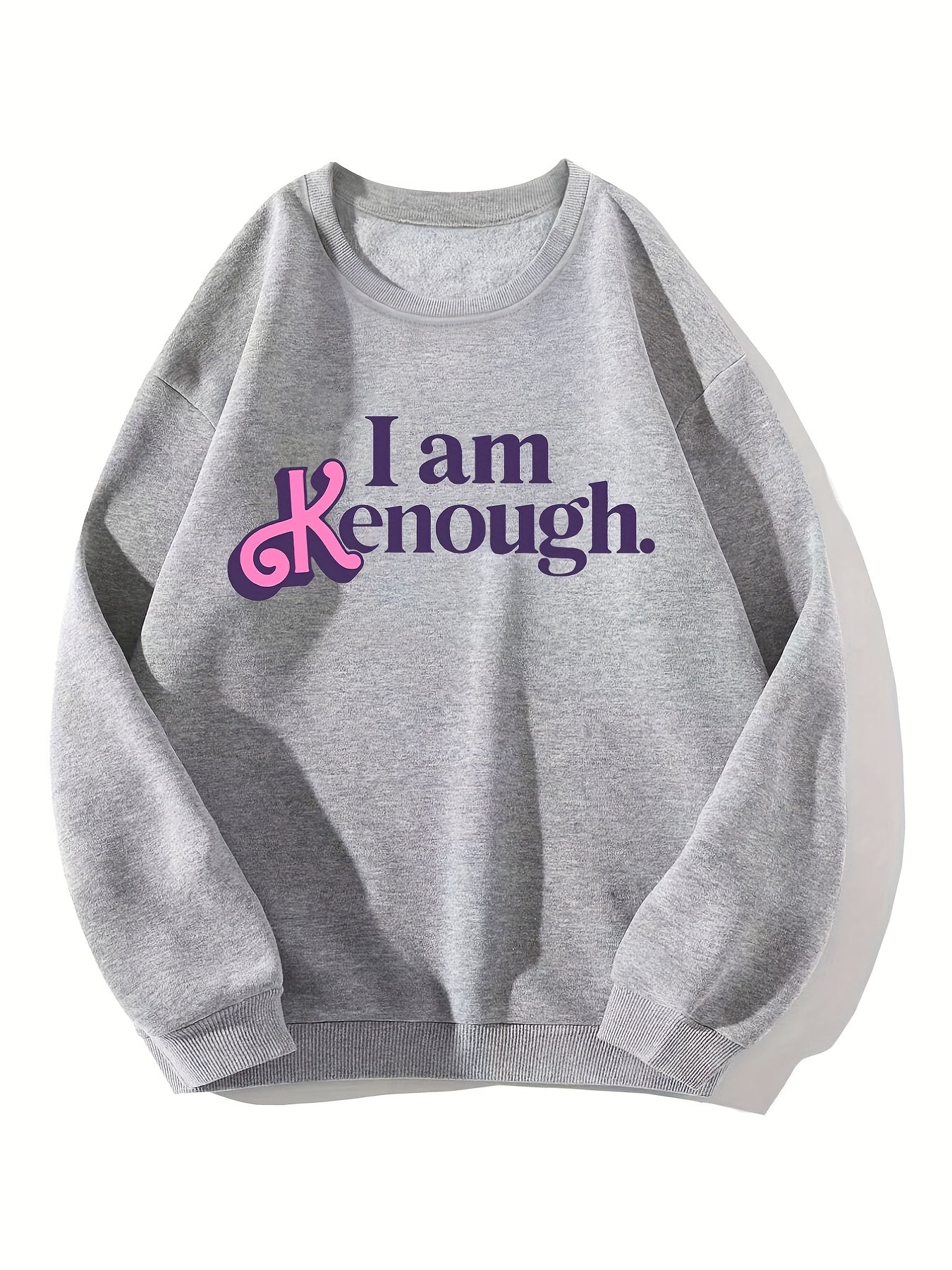 Kenough Print Sweatshirt Crew Neck for Winter & Fall Women's Clothing