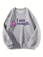 Kenough Print Sweatshirt Crew Neck for Winter & Fall Women's Clothing