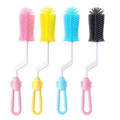 360 Rotating Silicone Bottle Brush Set for Baby Bottles, Pacifiers & Straws