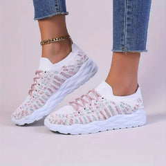 Women's Breathable Knit Sneakers Casual Running Shoes