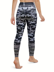 Camouflage Print Skinny Leggings High Waist Stretchy Leggings