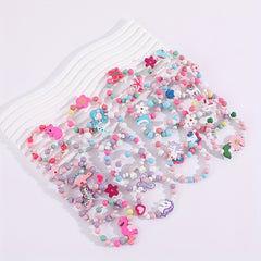 20pcs Beaded Mermaid & Unicorn Bracelet Set for Girls Holiday Party
