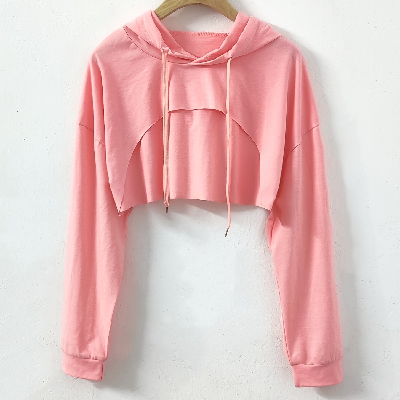 Casual Sports Solid Hoodie For Women