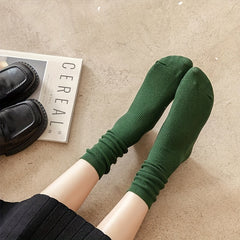 6 Pairs Warm Ribbed Socks Women's Stockings & Hosiery