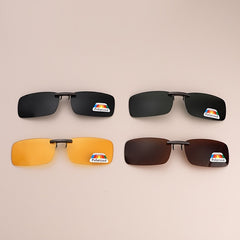 Photochromic Clip On Sunglasses Rimless Anti Glare Driving Glasses