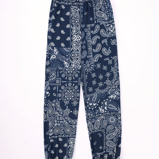 Girls Abstract Graphic Sweatpants Elastic Waist Loose Casual Sport Jogger Pants