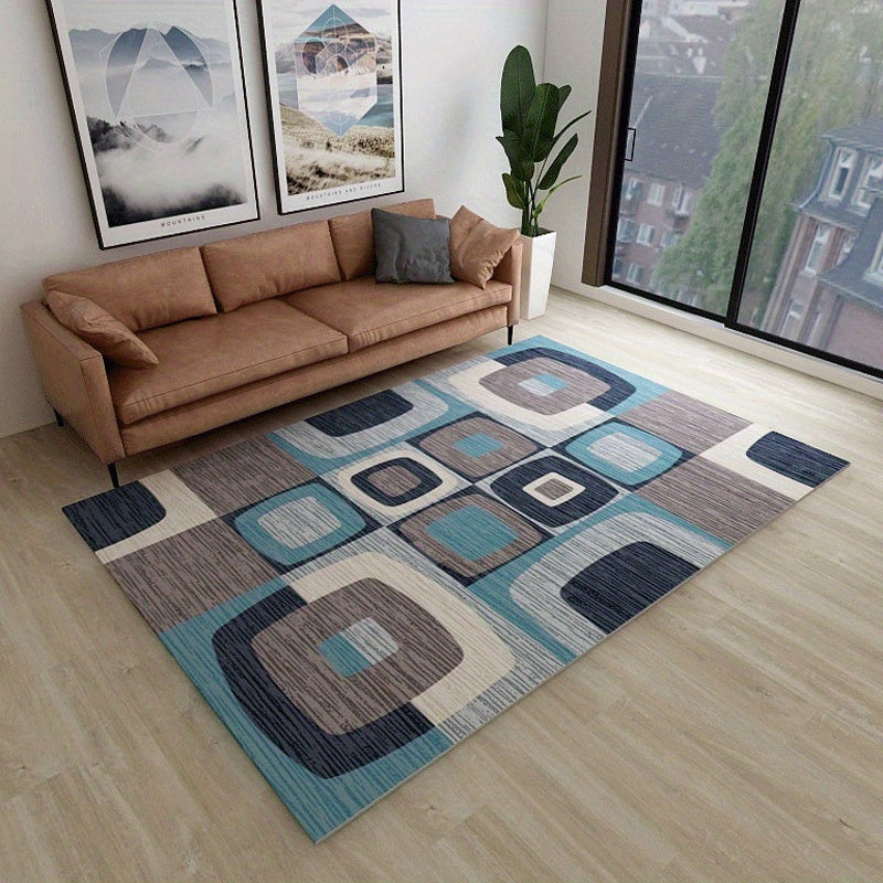 Modern Crystal Velvet Rug Soft Non Slip Living Room Floor Mat Machine Washable