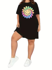 Sunflower Print Sleep Tee Dress