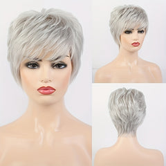 Short Curly Wig With Bangs Natural Fluffy Heat Resistant Synthetic Wig