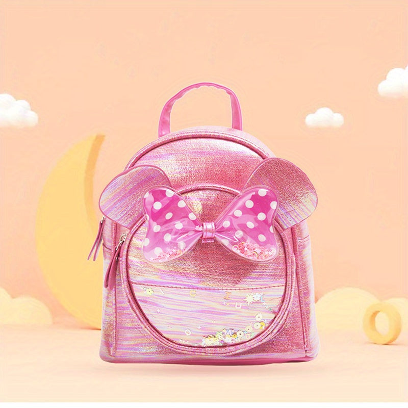 Cartoon Cat Bow Decor Casual Backpack for Kids