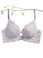 Women's Plus Romantic Bra Floral Lace Trim Minimizer
