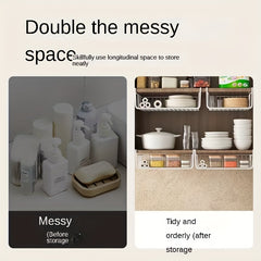 2pcs Undershelf Storage Basket Metal Under Shelf Hanging Storage Bin Basket