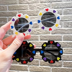Children's Heart-shaped Decorative Flowers Sunglasses UV Protection