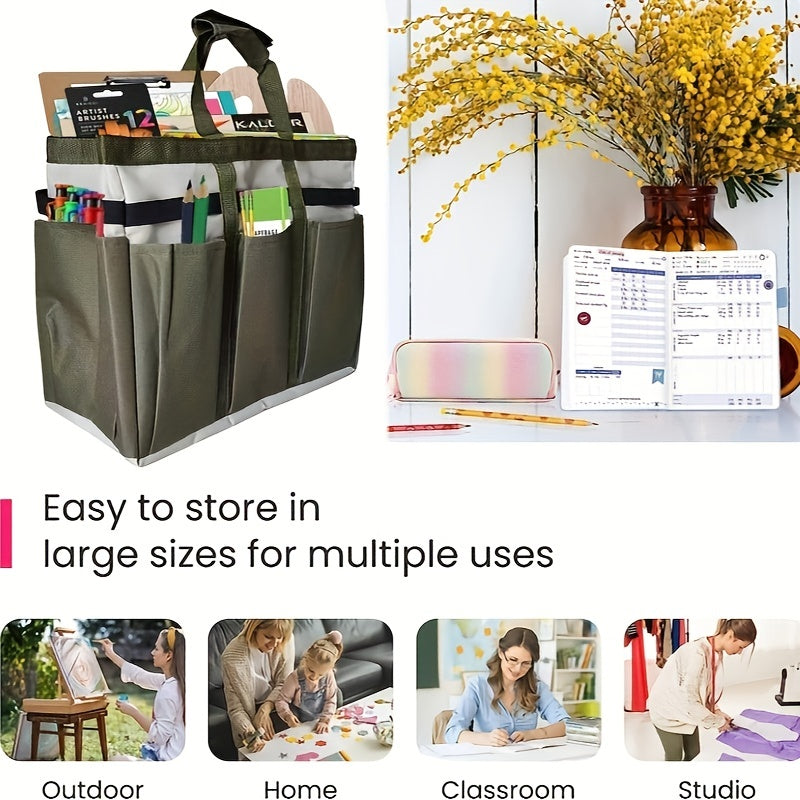 Craft & Art Tote 600D Nylon Organizer Bag with Storage Pockets