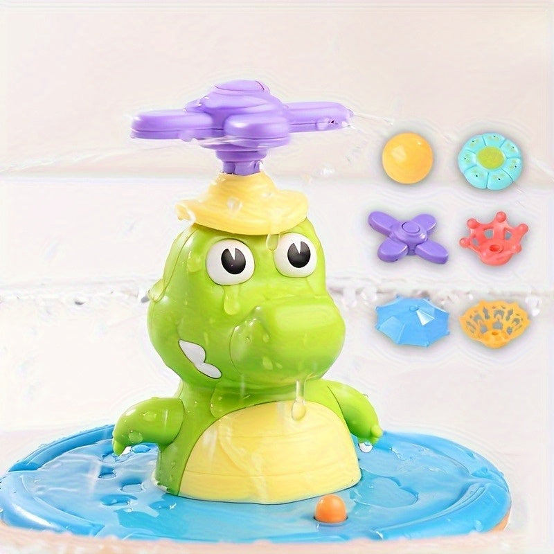 Interactive Crocodile Shower Toy with Rotating Water Spray