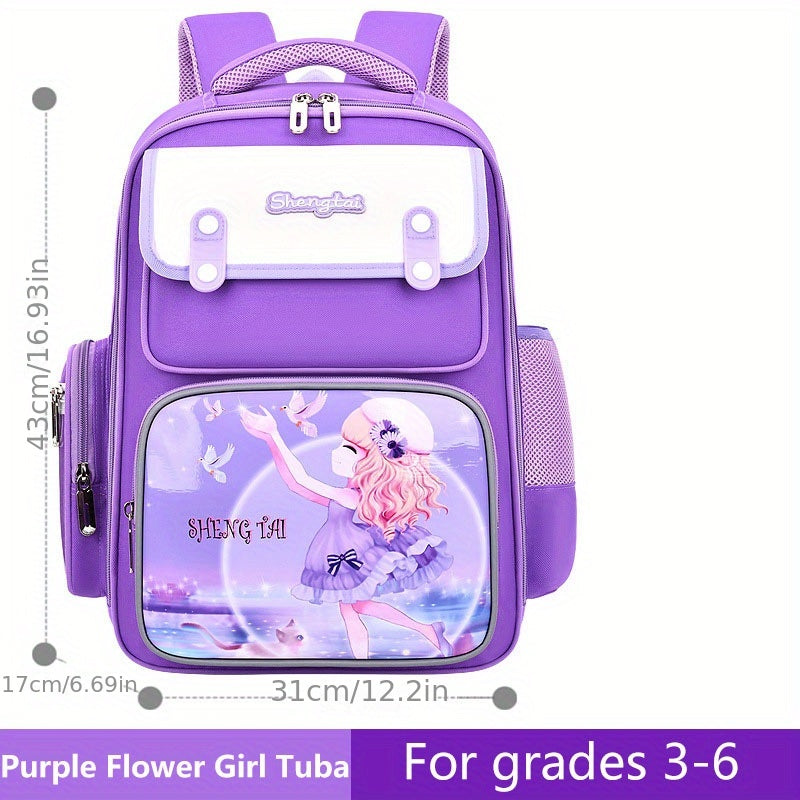 Kids Spine Protection Backpack Boys Girls Cartoon Elementary School Student Grad