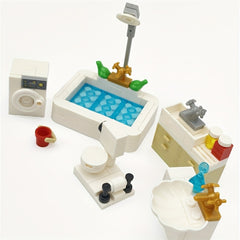 City Series Bathroom Toy Set with Interlocking Building Blocks