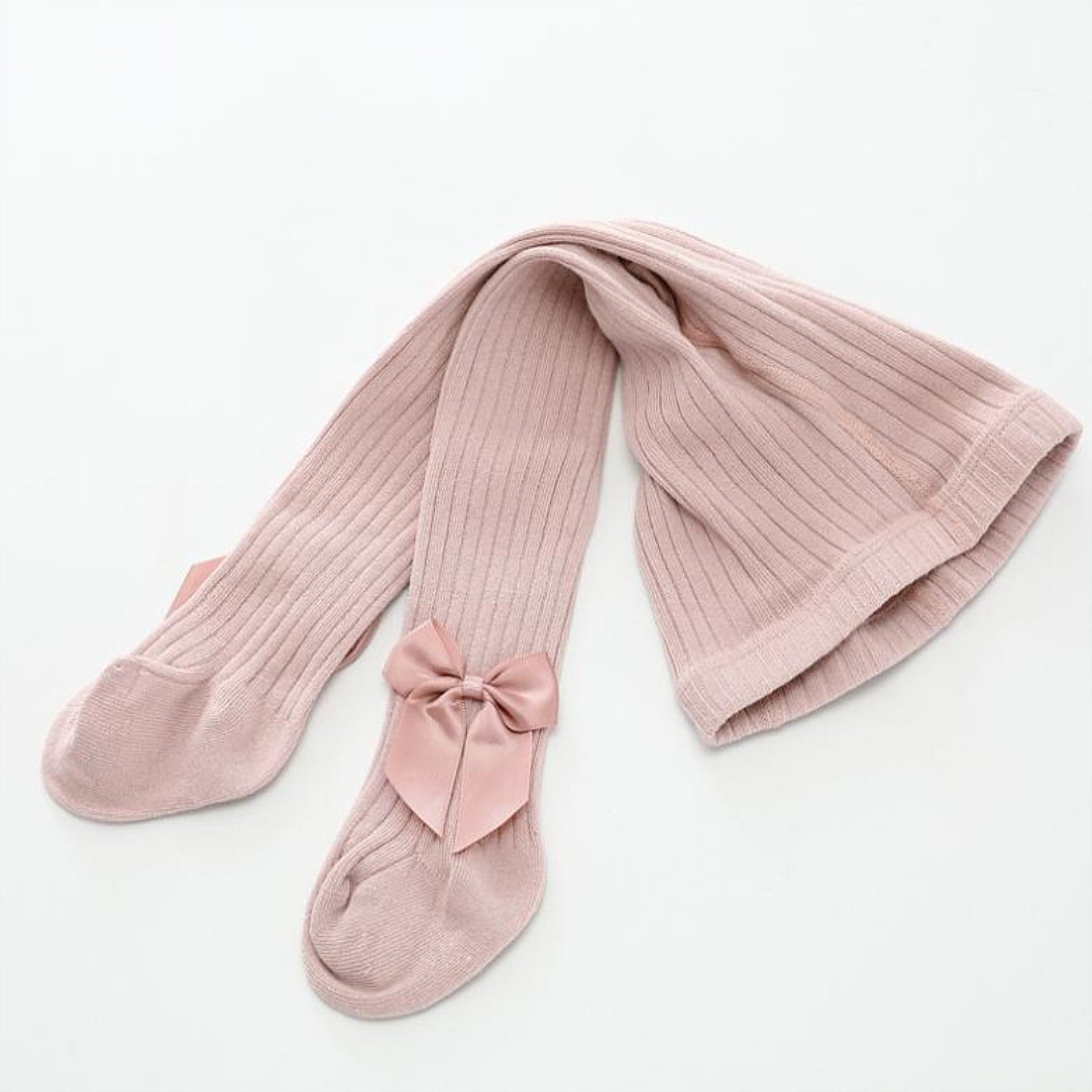 Baby Girls Cable Knit Tights with Bow Pink